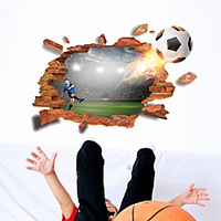 Football Wall Stickers Bedroom / Office,  Pre-pasted PVC Home Decoration Wall Decal 1pc