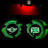 For BMW MINI Cooper Car Cup Led lighting Pad Interior colorful atmosphere Anti-slip Mat Coffee Cushion Storage Groove Protect