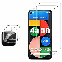 for google pixel 4a 5g screen protector and camera protector,  [3 screen protector2 camera protector][touch sensitive][not fit 4a 4g] tempered glass screen protector for google pixel 4a 5g(clear)