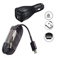 For Samsung Car Charger Dual USB Adaptive Fast Adapter Type C Quick Data Cable For Galaxy S6 S7 S8 S9 Plus Note 4 8 9 10