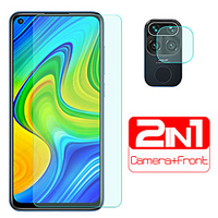 For Xiaomi Redmi Note 9 Glass 2 in 1 Camera Lens Protective Glass Readmi Note 9 Pro Screen Protector Film