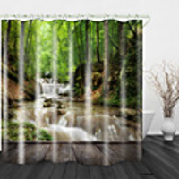 Forest Creek Shower Curtains Hooks Modern Polyester New Design