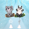 Forest Panda Tree Lai Animal Large Swinging Resin Wind Chimes with Bells Home Indoor Ornaments miniinthebox