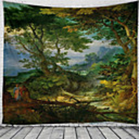 Forest Wonderland Tapestry Wall Hanging Tapestries Wall Blanket Wall Art Wall Decor Landscape Painting Tapestry Wall Decor