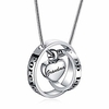 forever in my heart stainless steel heart cremation urns necklace pendant locket for human dog cat pet ashes memorial funeral keepsake ash holder circle rings charm decor jewelry, silver