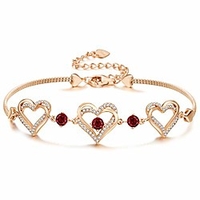 forever love heart birthstone bracelet for women 925 sterling silver charm bracelet adjustable with 5a cubic zirconia christmas jewelry gift birthday gift for mom women wife girls her