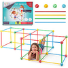 Fort Building Kit for Kids - 77 Pcs STEM Construction Building Toys for Boys and Girls Age 5 - Build Castles,  Tunnels,  Rocket,  Kids Tents - Ultimate Forts Builder Gift for Indoor/Outdoor Play miniinthebox