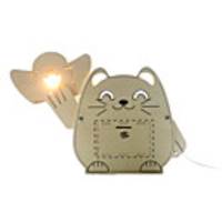 Fortune Cat Shaped DIY Wooden Coinbox and Lamp (US/Chinese Mainland Plug)