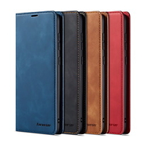 Forwenw Leather Case For Samsung Galaxy A6 (2018) / A8 2018 / A7 Card Holder / Magnetic / Auto Sleep / Wake Up Full Body Cases Solid Colored PU Leather / TPU