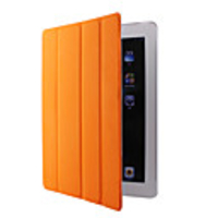 Four-fold PU Leather Sleep Smart Case for Ipad 2(orange)