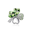 Four-leaf Clover Crystal Brooch (Silvery)