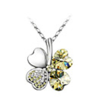 Four-leaf Clover Crystal Necklace