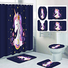 Four-piece Set of Star Unicorn Print Bathroom Shower Curtain Leisure Toilet miniinthebox