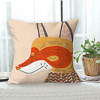 Fox Double Side Cushion Cover 1PC Soft Decorative Square Throw Pillow Cover Cushion Case Pillowcase for Sofa Bedroom Livingroom Outdoor Superior Quality Machine Washable Outdoor Cushion for Sofa Couch Bed Chair miniinthebox