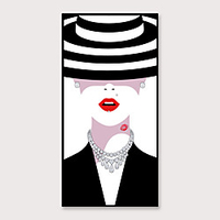 Frame Art Canvas Wall Art Pop Cartoon Fashion Characters Printing Abstract Wall Decoration Porch Corridor Black Picture Frame Ready To Hang