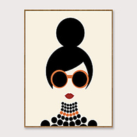 Framed Art Pop Cartoon Canvas Printing Modern Fashion Beautiful Girl PS Oil Painting Wall Art Suitable for Living Room Decoration Ready To Hang 1 Piece