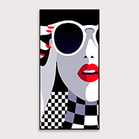 Framed Art Pop Cartoon Canvas Printing Modern Fashion Models PS Oil Painting Wall Art Suitable for Porch Corridor Decorates Ready To Hang