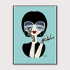 Framed Art Pop Cartoon Canvas Printing Modern Fashion Small Fresh Style Beautiful Girl PS Oil Painting Wall Art Suitable for Living Room Decoration Ready To Hang 1 Piece