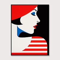 Framed Art Print Canvas Wall Art Pop Cartoon Fashion Characters Printing Abstract Wall Decoration Porch Corridor Black Picture Frame Ready To Hang