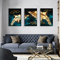 Framed Art Print Framed Set - Abstract Animals PS Illustration Wall Art