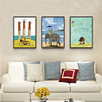 Framed Art Print Framed Set - People Cartoon PS Illustration Wall Art