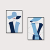 Framed Art Print Framed Set 2 - Canvas Wall Art Pop Cartoon Fashion Characters Printing Abstract Wall Decoration Porch Corridor Black Picture Frame Ready To Hang