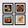Framed Art Print Framed Set 4 - American Idyllic Adornment Picture French Country Brief Beautiful Dining-Room Mural Porch Bedroom Head of a Bed Flower Hangs Picture PS Illustration Wall Art