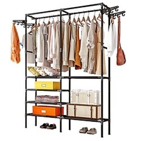 Free-Standing Clothes rack Floor bedroom clothes rack Simple clothes rack household clothes rack economy shelf, Made of Sturdy Iron with Spacious Storage Space miniinthebox