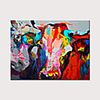 Freehand Abstract Knife Painting Oil Painting of Animals Popular Pop Art Cattle Large Size Frameless Painting Rolled Without Frame