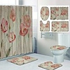 Fresh Flower Pattern PrintingBathroom Shower Curtain Leisure Toilet Four-Piece Design