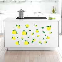 Fresh Green Lemon Home Background Kitchen Cabinet Background Decoration Can Remove Stickers