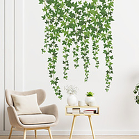 Fresh Green Plants Wall Stickers Bedroom Living Room Removable Pre-pasted PVC Home Decoration Wall Decal 2pcs miniinthebox