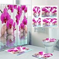 Fresh Pattern PrintingBathroom Shower Curtain Leisure Toilet Four-Piece Design