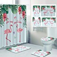 Fresh Pattern PrintingBathroom Shower Curtain Leisure Toilet Four-Piece Design