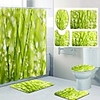 Fresh Seaside Pattern PrintingBathroom Shower Curtain Leisure Toilet Four-Piece Design