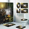 Fresh Seaside Pattern PrintingBathroom Shower Curtain Leisure Toilet Four-Piece Design