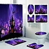 Fresh Seaside Pattern PrintingBathroom Shower Curtain Leisure Toilet Four-Piece Design