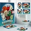 Fresh Seaside Pattern PrintingBathroom Shower Curtain Leisure Toilet Four-Piece Design