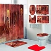 Fresh Seaside Pattern PrintingBathroom Shower Curtain Leisure Toilet Four-Piece Design