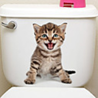 Fridge Stickers Toilet Stickers - Animal Wall Stickers Animals 3D Living Room Bedroom Bathroom Kitchen Dining Room Study Room / Office