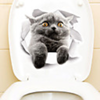 Fridge Stickers Toilet Stickers - Animal Wall Stickers Animals 3D Living Room Bedroom Bathroom Kitchen Dining Room Study Room / Office