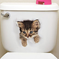Fridge Stickers Toilet Stickers - Animal Wall Stickers Animals 3D Living Room Bedroom Bathroom Kitchen Dining Room Study Room / Office