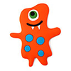 Fridge/Bookmark Magnet PVC Starfish Orange
