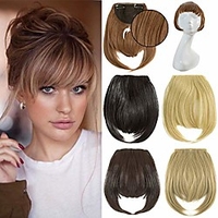 Fringe Bangs Hair Extensions One Piece Clip In Bangs Straight Cute Hairpiece Thick Front Neat Bang With Temples miniinthebox