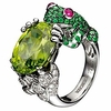 frog ring crystal rhinestone inlaid ring classic animal design faux gemstone ring unisex ring punk retro wedding ring