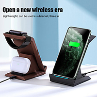 Front and Back 15W Wireless Charger 3 In 1 Fast Charging Stand for iPhone 12 11 Pro Xs Max 8Plus Apple Watch Series 6 SE Air Pods 2/Pro, Holder Wireless Charger for Samsung S21 Huawei Oneplus 9 Xiaomi miniinthebox