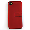 Frosted Back Cover For iPhone 4 with Holder Red
