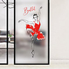 Frosted Privacy Ballet Girl Pattern Window Film Home Bedroom Bathroom Glass Window Film Stickers Self Adhesive Sticker