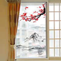 Frosted Privacy Dashan Plum Blossom Pattern Window Film Home Bedroom Bathroom Glass Window Film Stickers Self Adhesive Sticker