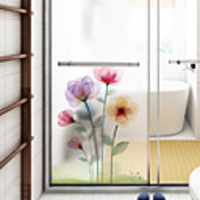 Frosted Privacy Dream Flower Pattern Window Film Home Bedroom Bathroom Glass Window Film Stickers Self Adhesive Sticker